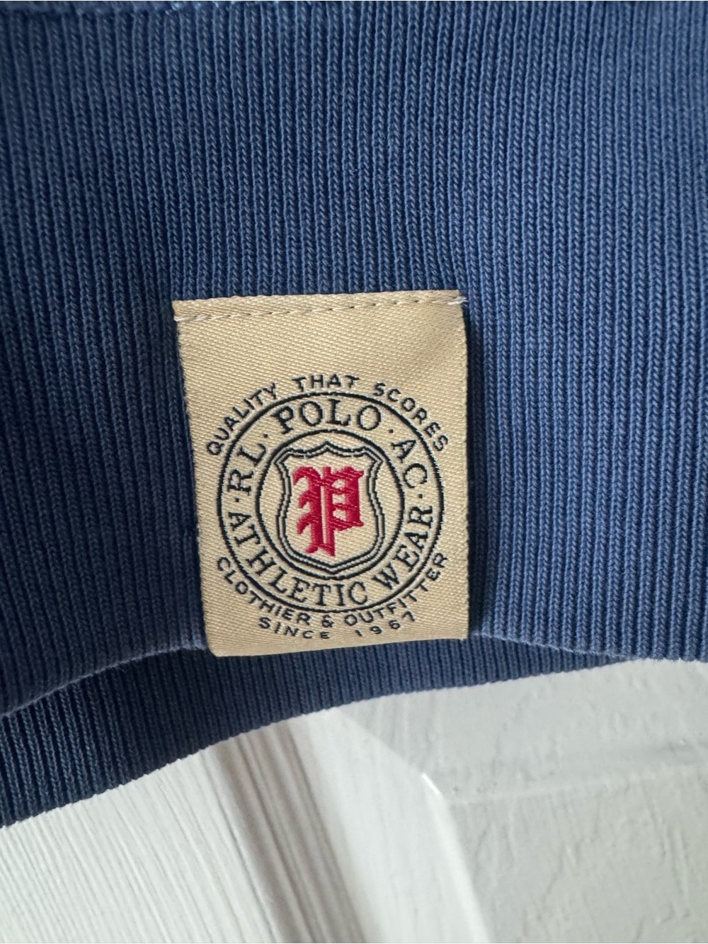 Polo Ralph Lauren Grey Navy Blue Crewneck Sweatshirt Collegiate Athletics XXL